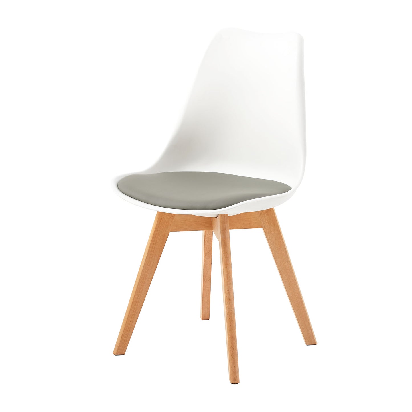 Retro Design beklede bijzetstoel (set van 4) - Grijs/Camel-TULIP