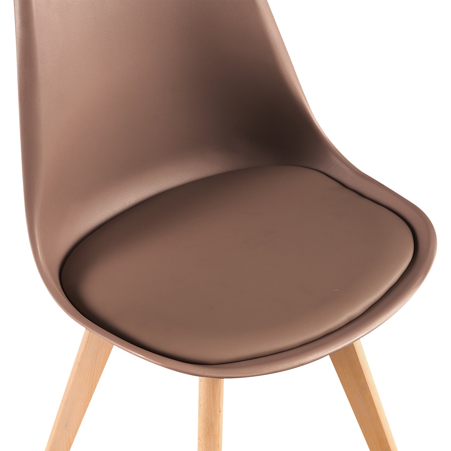 TULIP Stoel Voor Kaptafel met Kussens set van 2/4 - Chocoladekleur