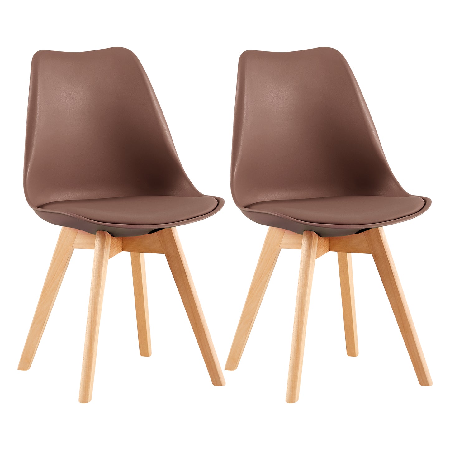TULIP Stoel Voor Kaptafel met Kussens set van 2/4 - Chocoladekleur