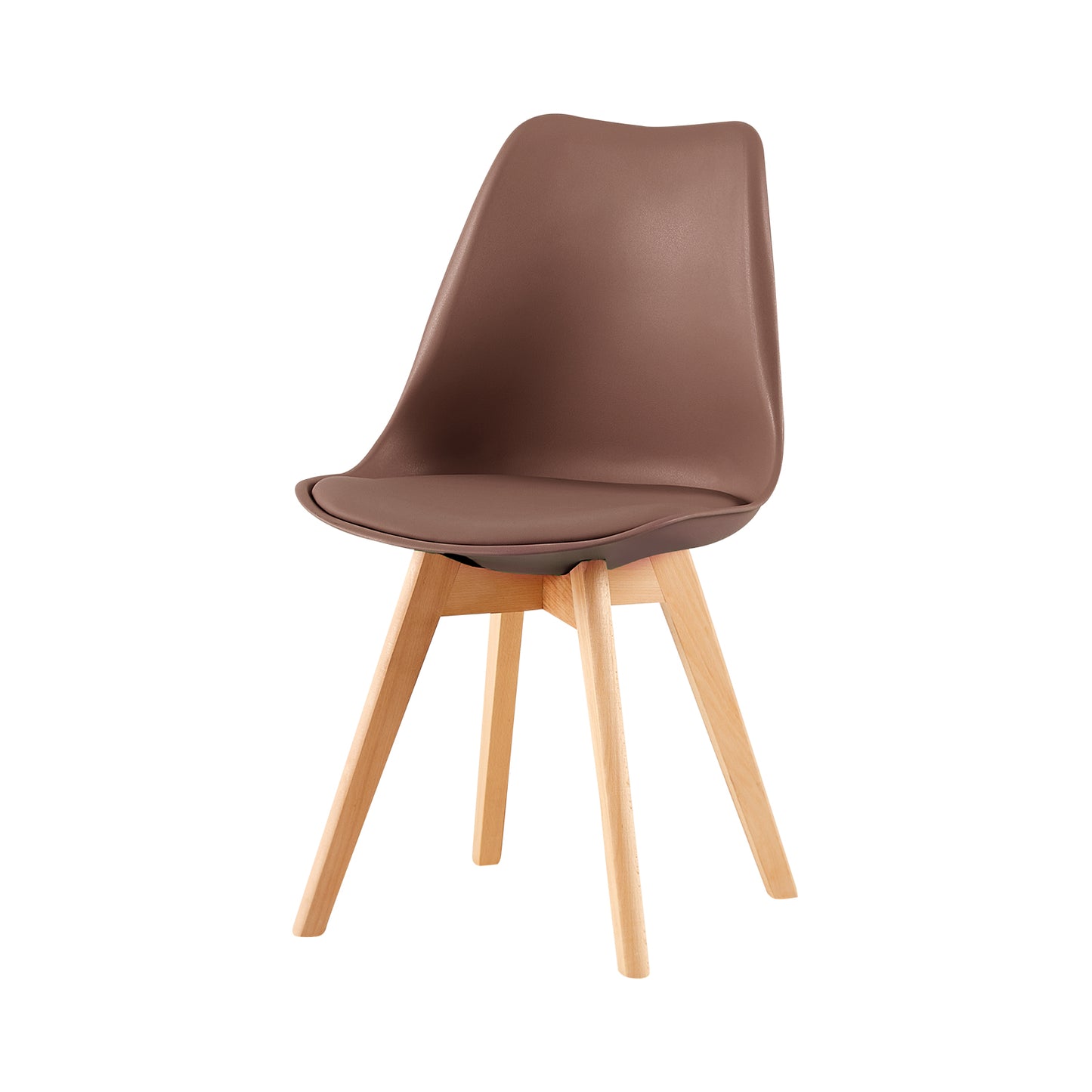 TULIP Stoel Voor Kaptafel met Kussens set van 2/4 - Chocoladekleur