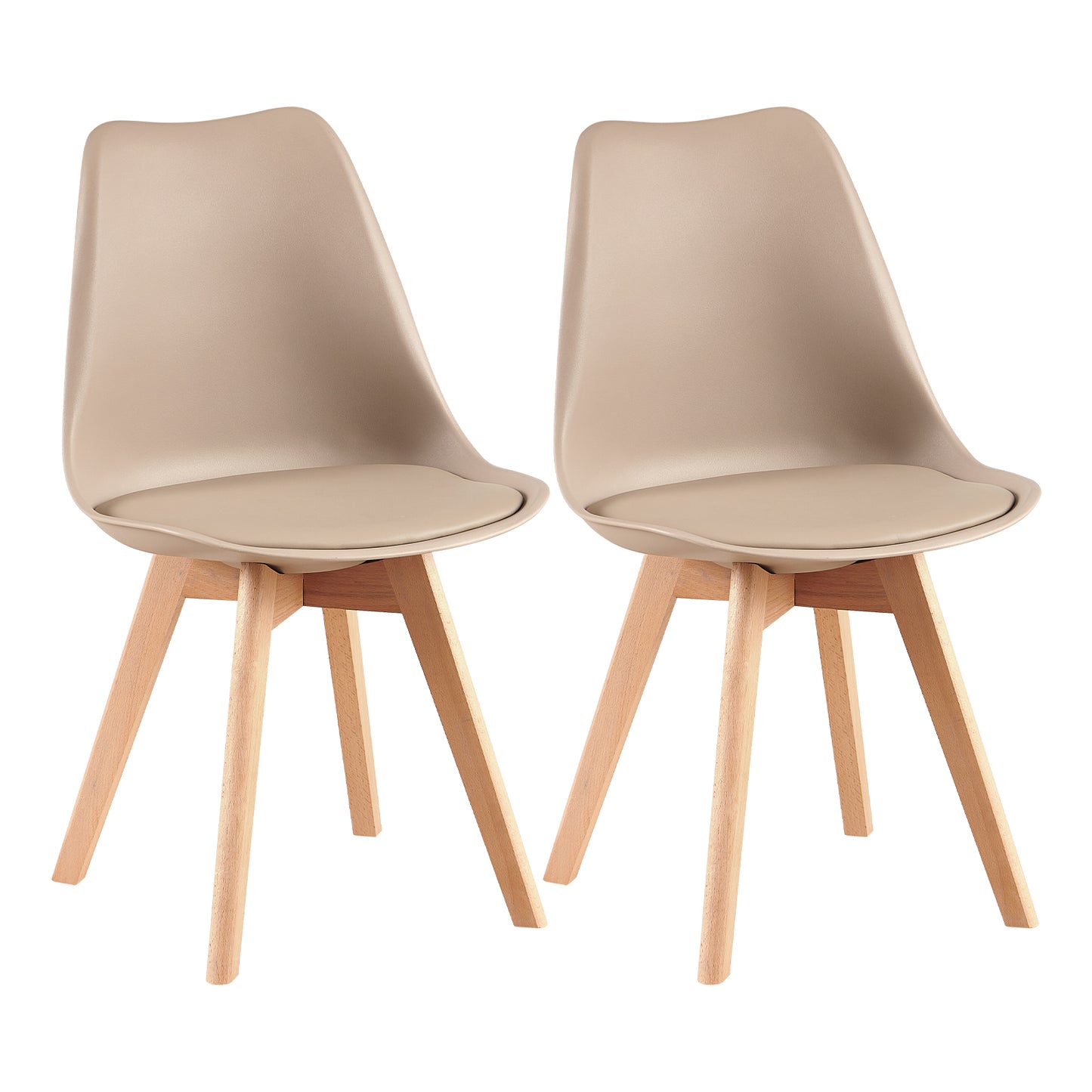 Stoelen Eetkamer Met Beuken Poten Set van 2/4-Licht Khaki - TULIP