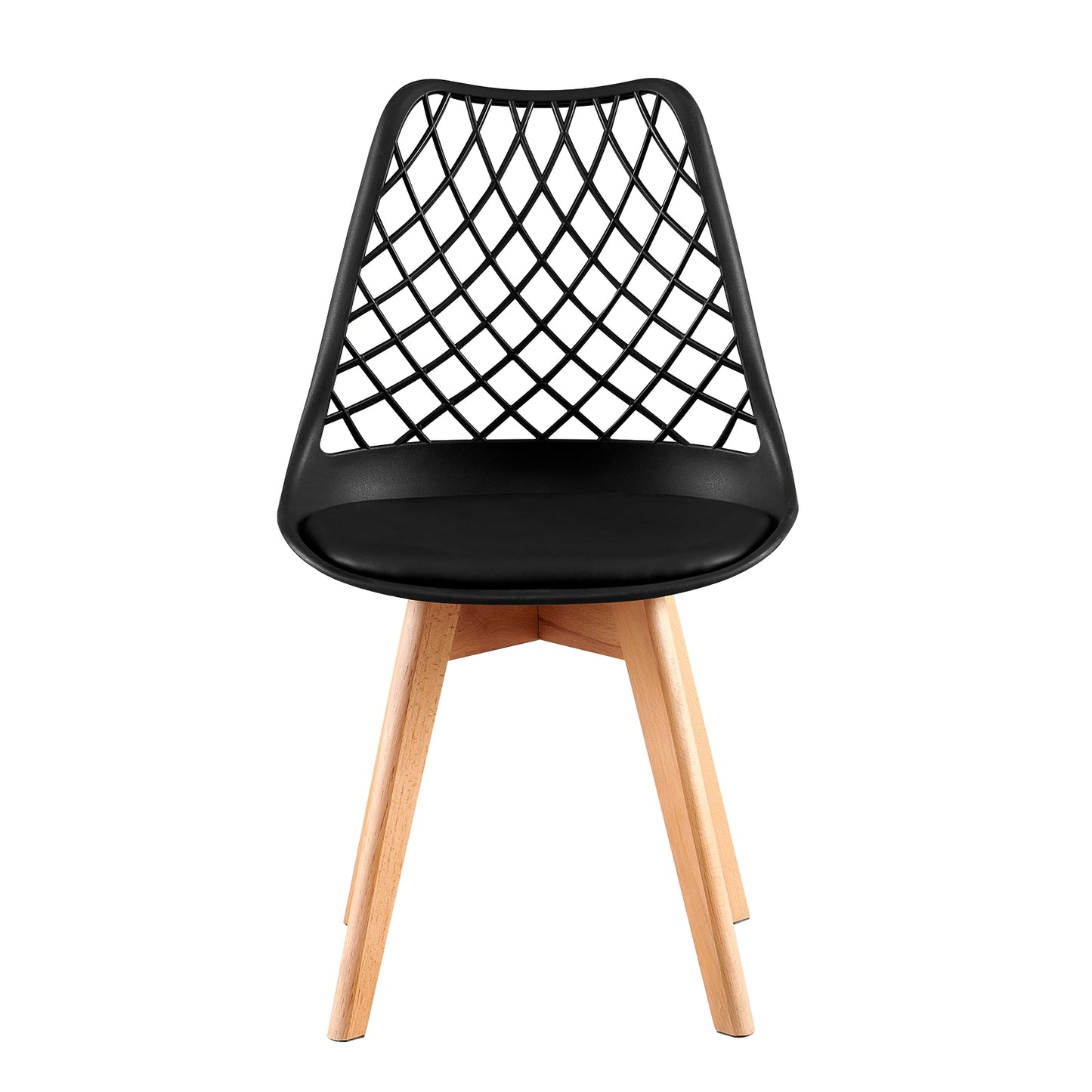 LEYDEN Creative Eetkamerstoel met Beukenpoten (Set van 2/4) - Zwart/Wit