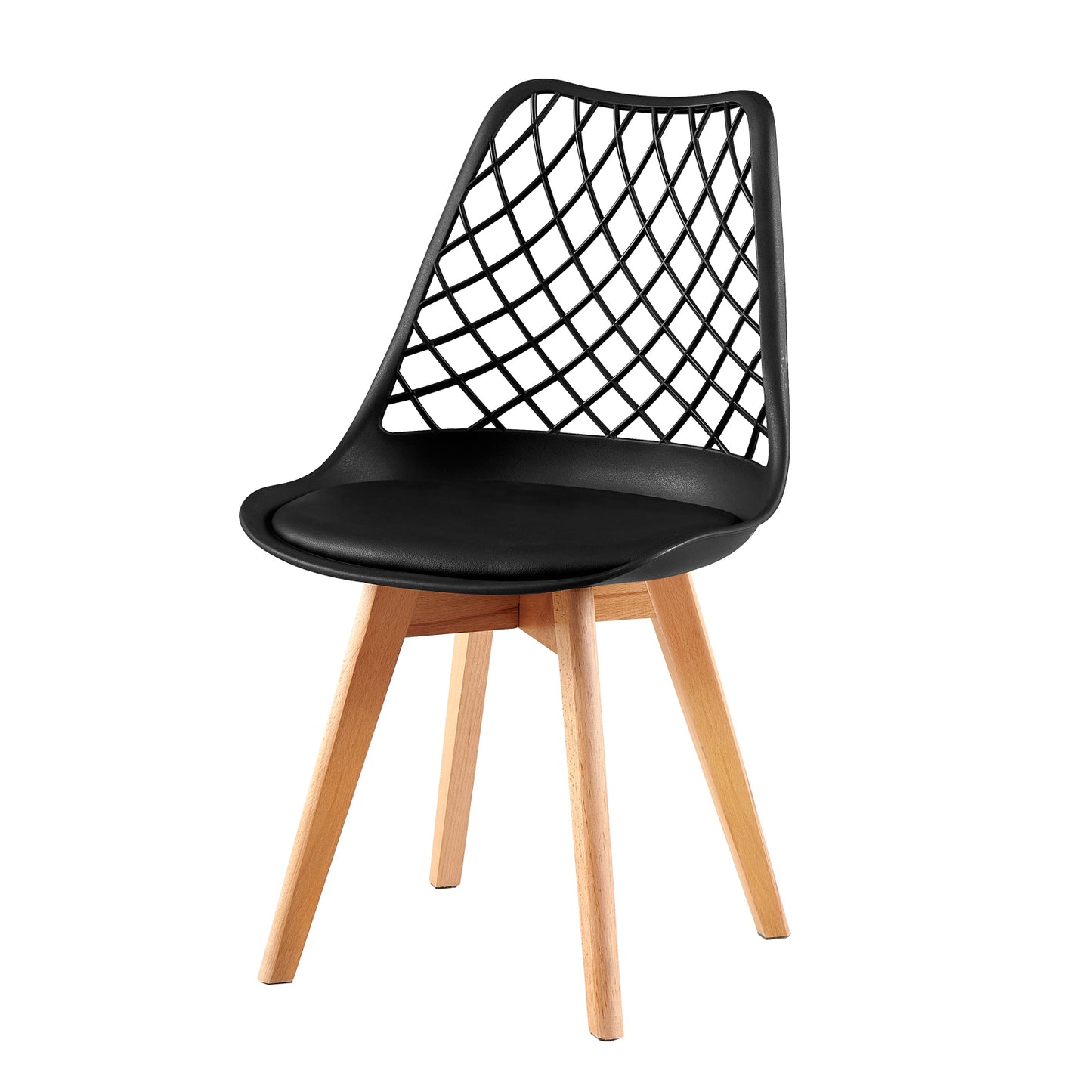 LEYDEN Creative Eetkamerstoel met Beukenpoten (Set van 2/4) - Zwart/Wit