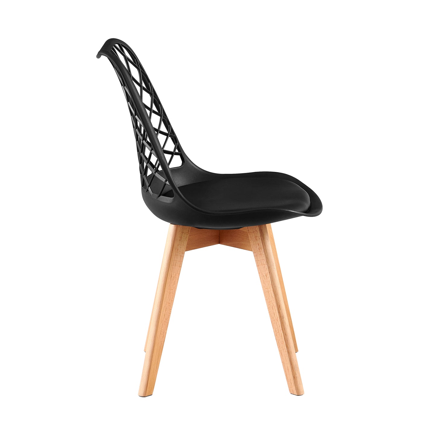 LEYDEN Creative Eetkamerstoel met Beukenpoten (Set van 2/4) - Zwart/Wit