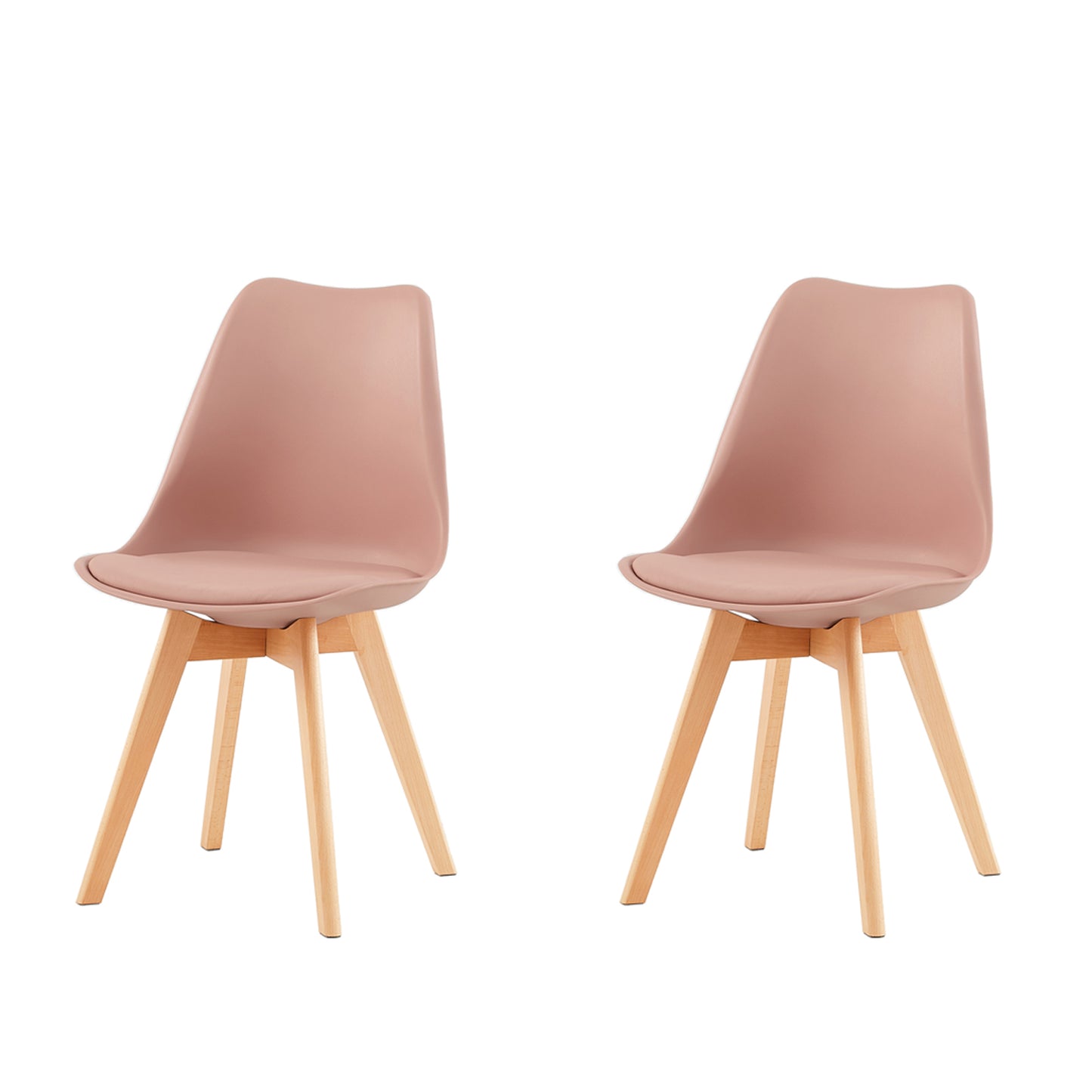 Gestoffeerde eetkamerstoelen (set van 2/4)-Bonenpasta/Oranje/Rood-TULIP