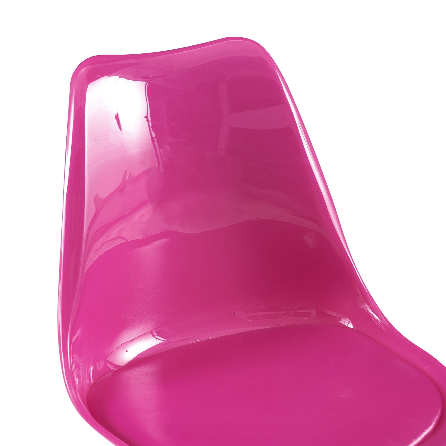Nieuwe eetkamerstoelenset 2/4 met beukenhouten poten PET materiaal - Dragon fruit kleur - TULIP