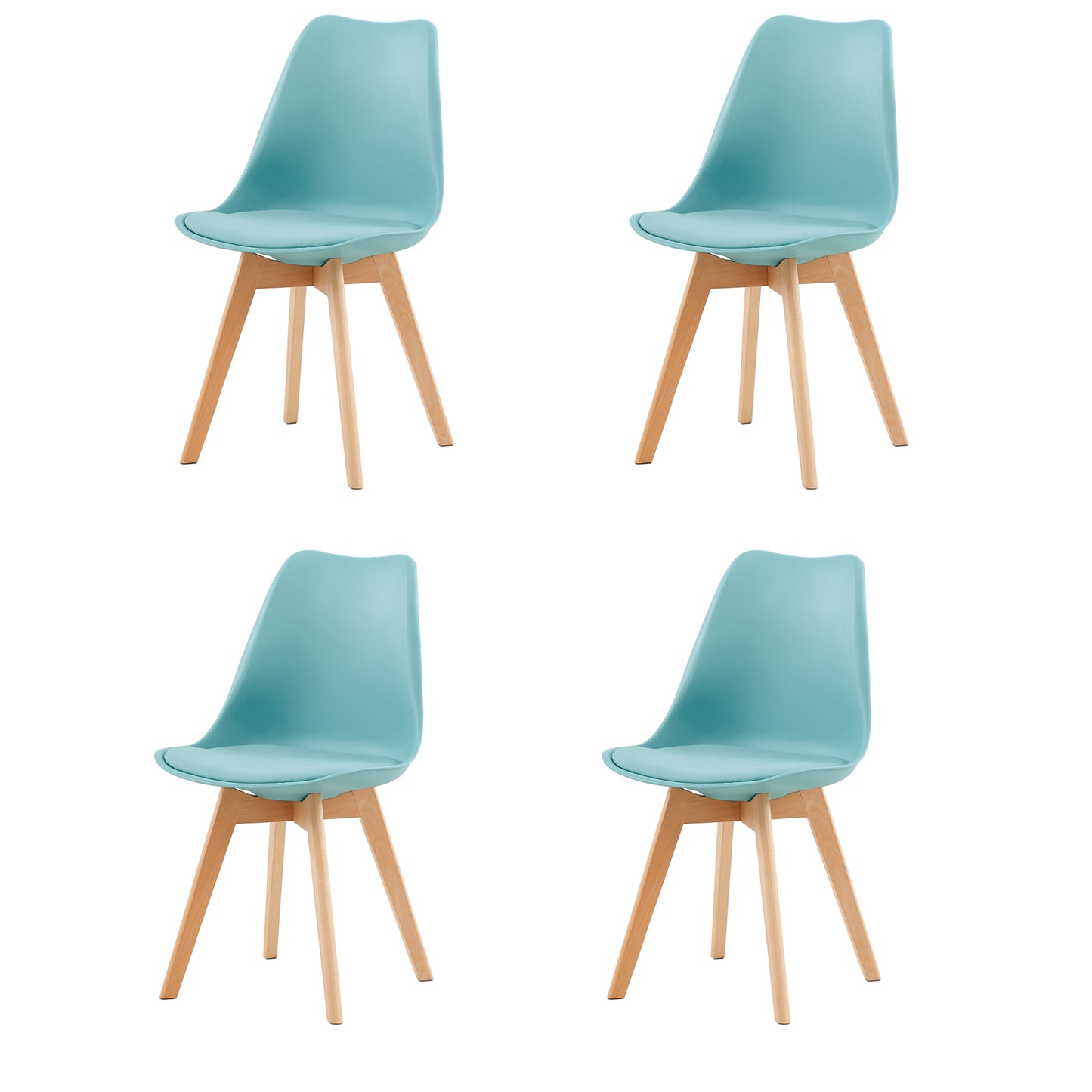 TULIP Gestoffeerde Eetkamerstoel -Blauw Serie Set van 1/2/4