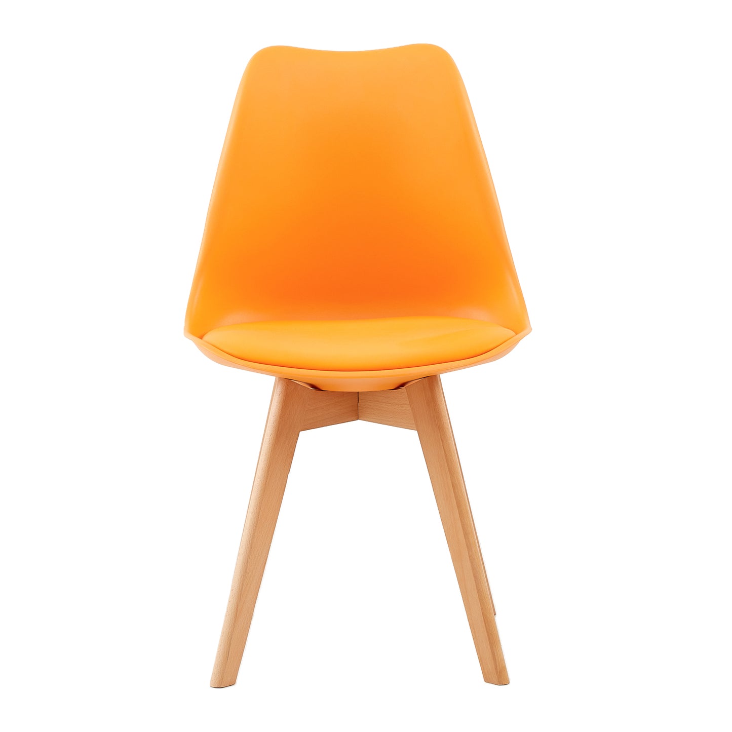 Gestoffeerde eetkamerstoelen (set van 2/4)-Bonenpasta/Oranje/Rood-TULIP