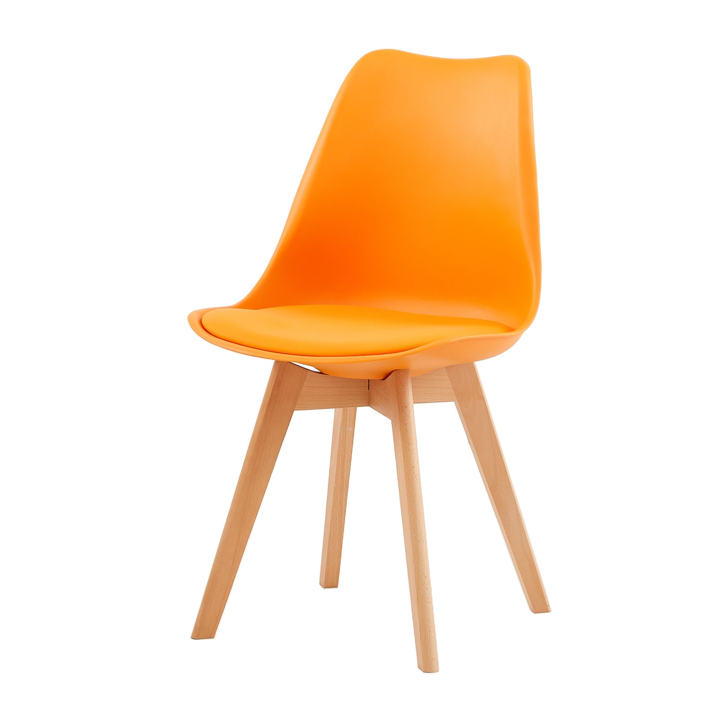 Gestoffeerde eetkamerstoelen (set van 2/4)-Bonenpasta/Oranje/Rood-TULIP