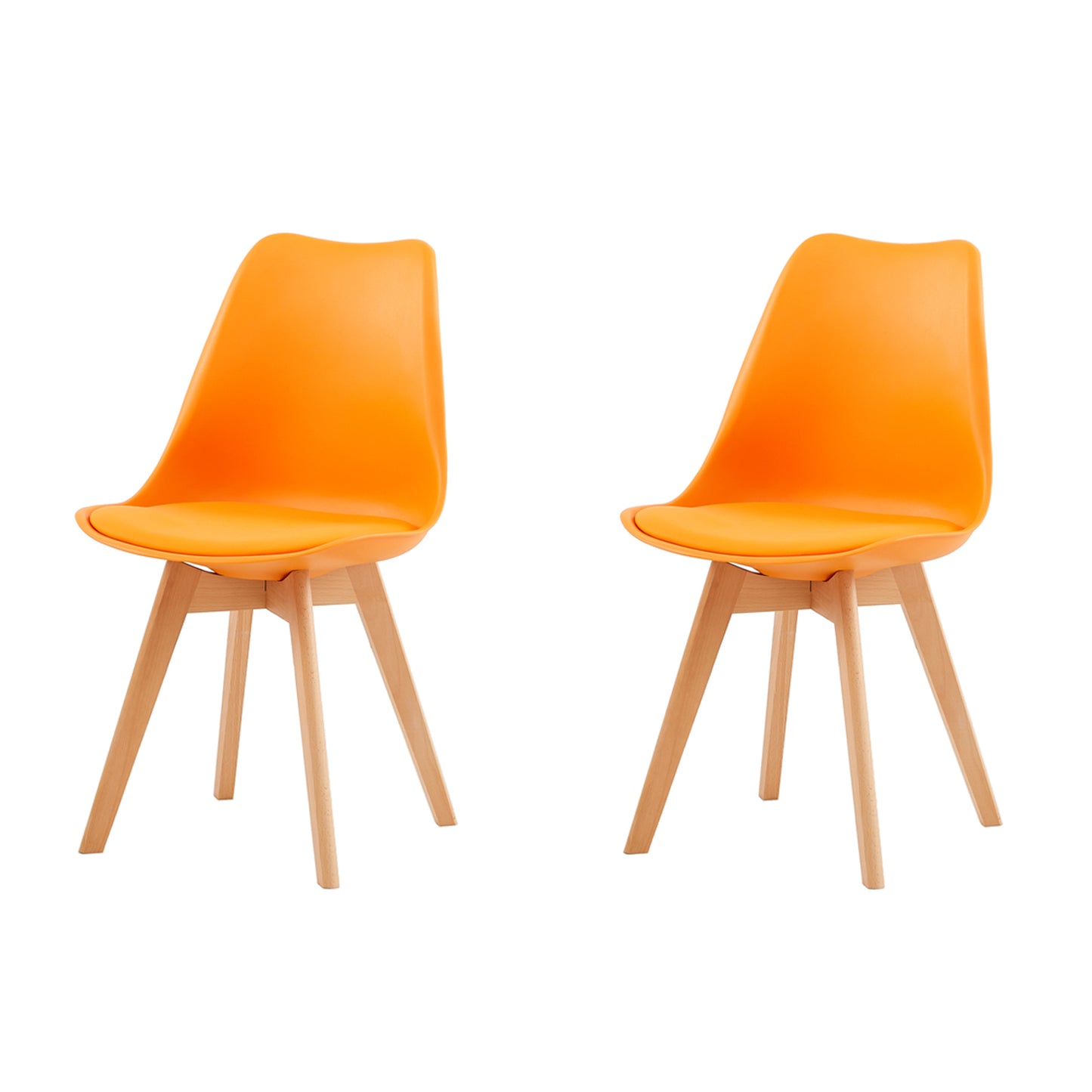 Gestoffeerde eetkamerstoelen (set van 2/4)-Bonenpasta/Oranje/Rood-TULIP