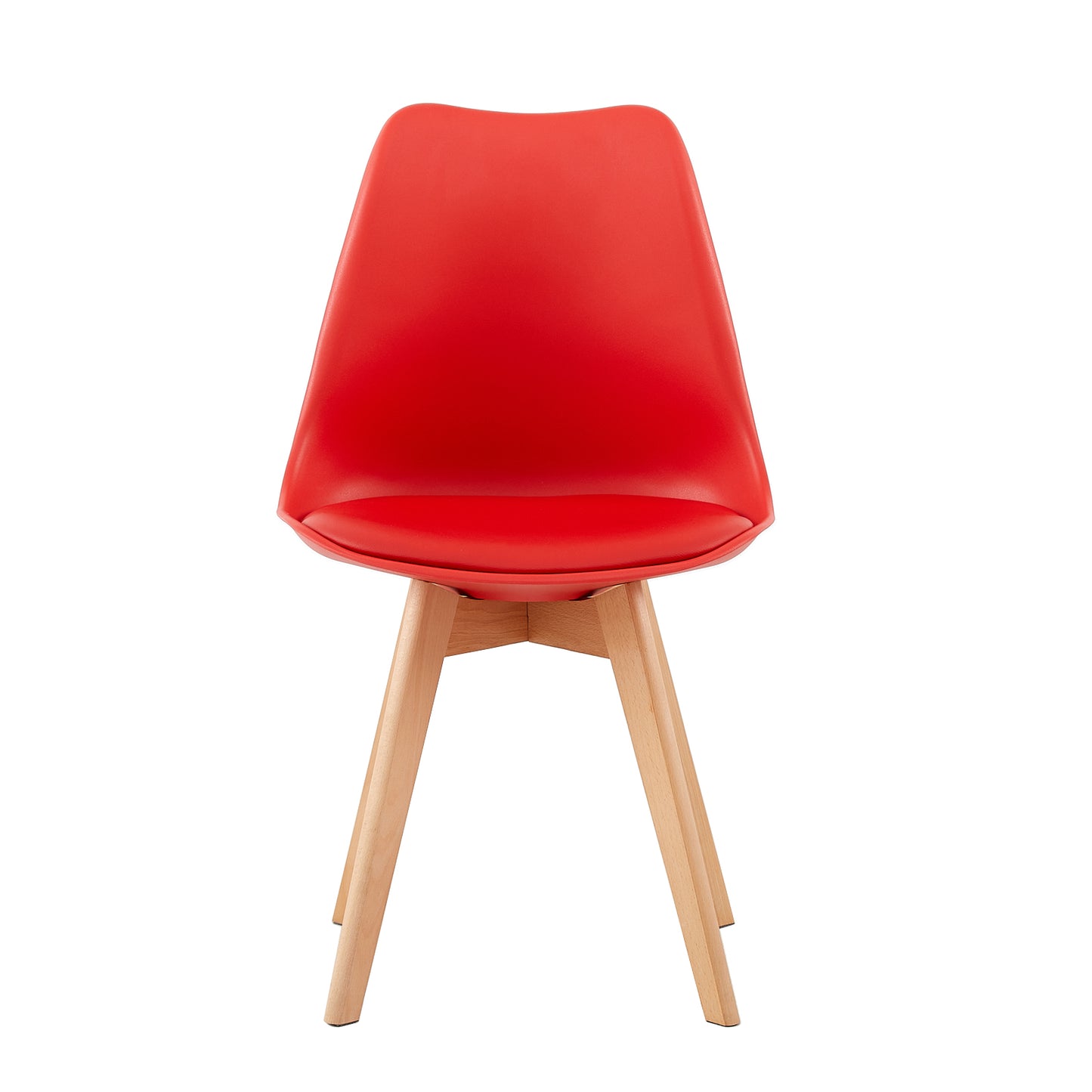 Gestoffeerde eetkamerstoelen (set van 2/4)-Bonenpasta/Oranje/Rood-TULIP