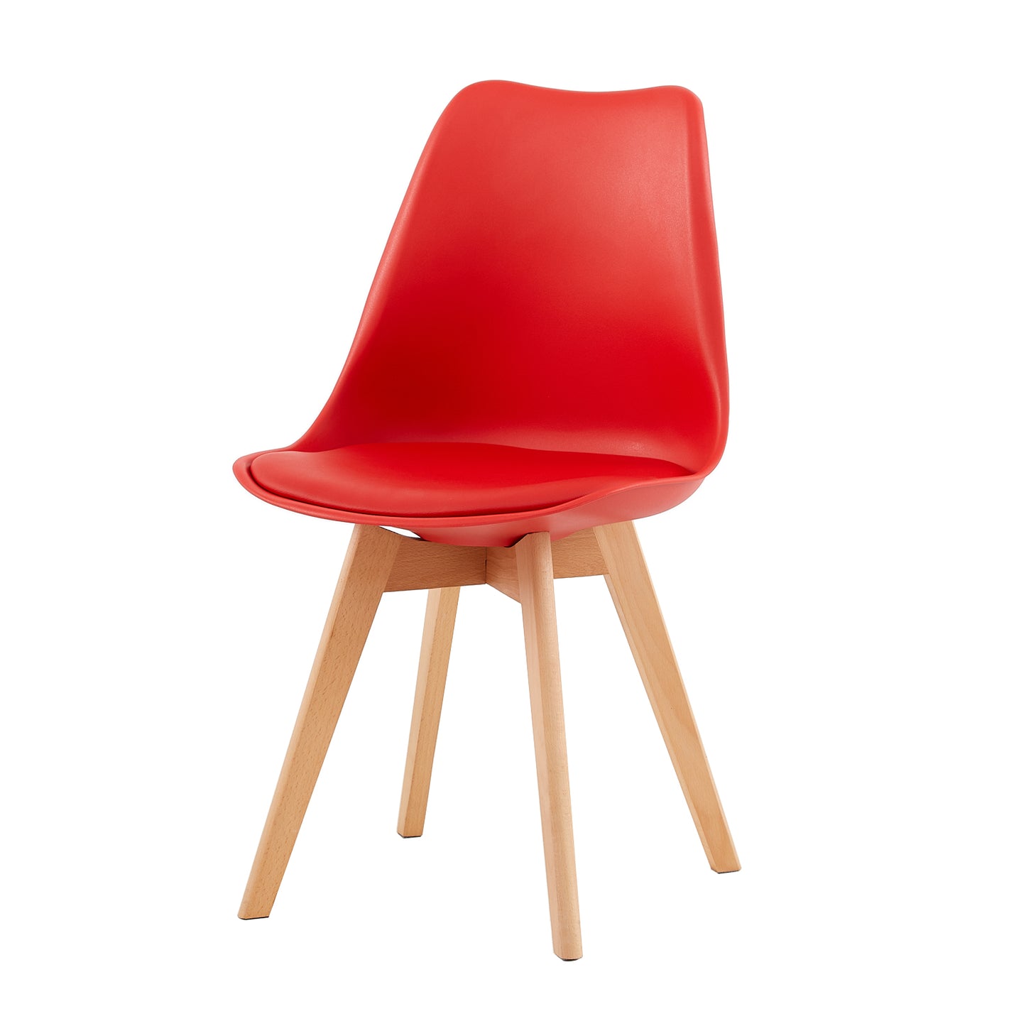 Gestoffeerde eetkamerstoelen (set van 2/4)-Bonenpasta/Oranje/Rood-TULIP