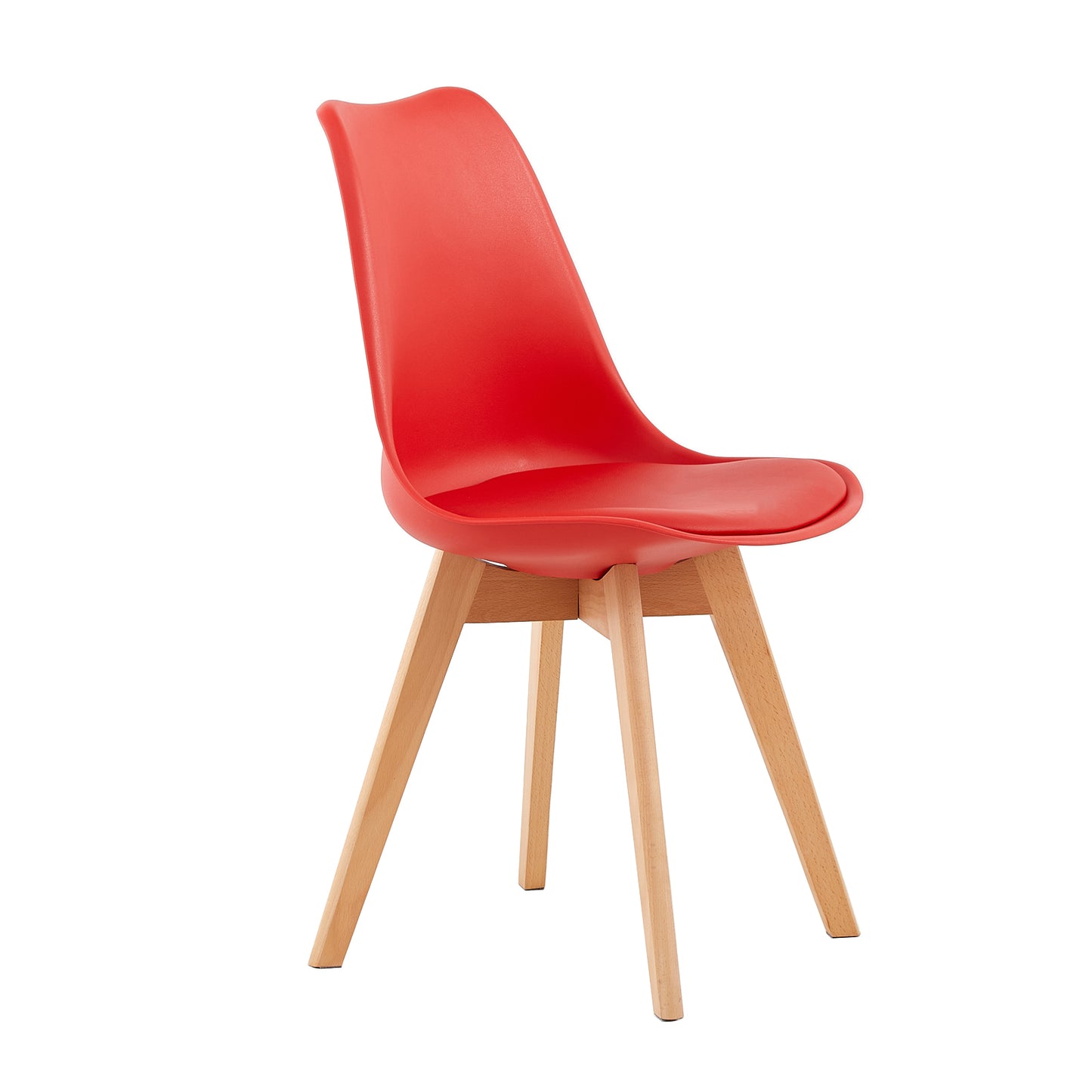 Gestoffeerde eetkamerstoelen (set van 2/4)-Bonenpasta/Oranje/Rood-TULIP
