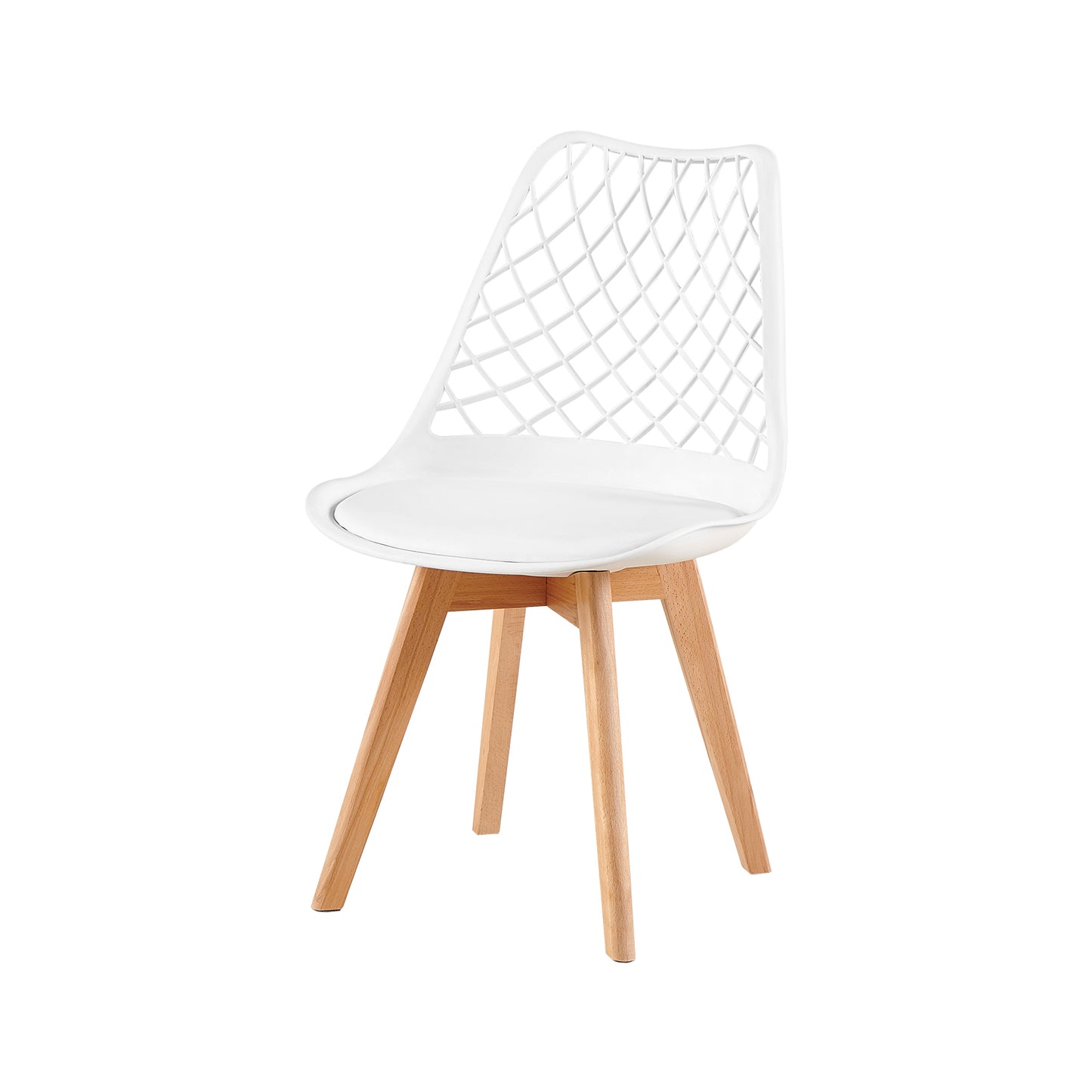 LEYDEN Creative Eetkamerstoel met Beukenpoten (Set van 2/4) - Zwart/Wit