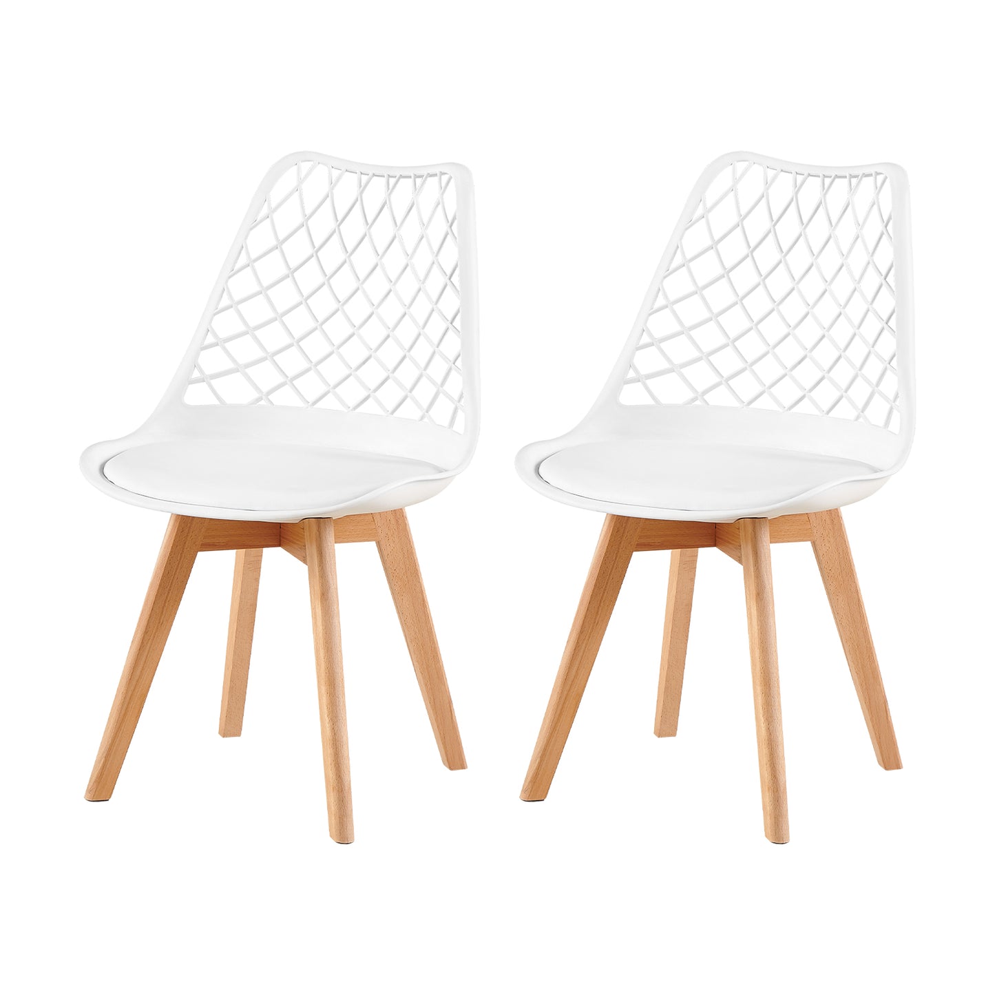 LEYDEN Creative Eetkamerstoel met Beukenpoten (Set van 2/4) - Zwart/Wit
