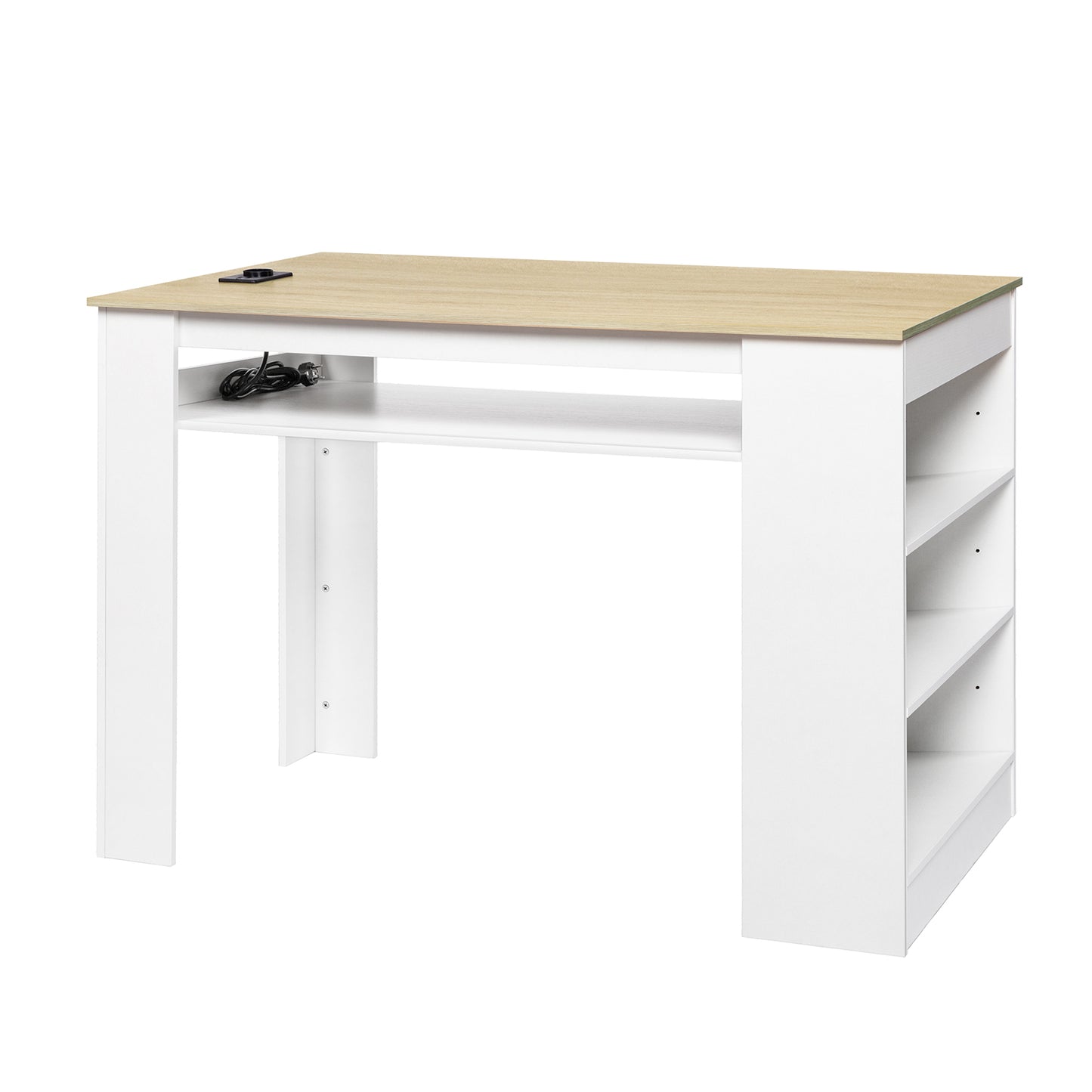 TURLEY Modern bartafel Bureautafel met vakken - Zwart/Wit