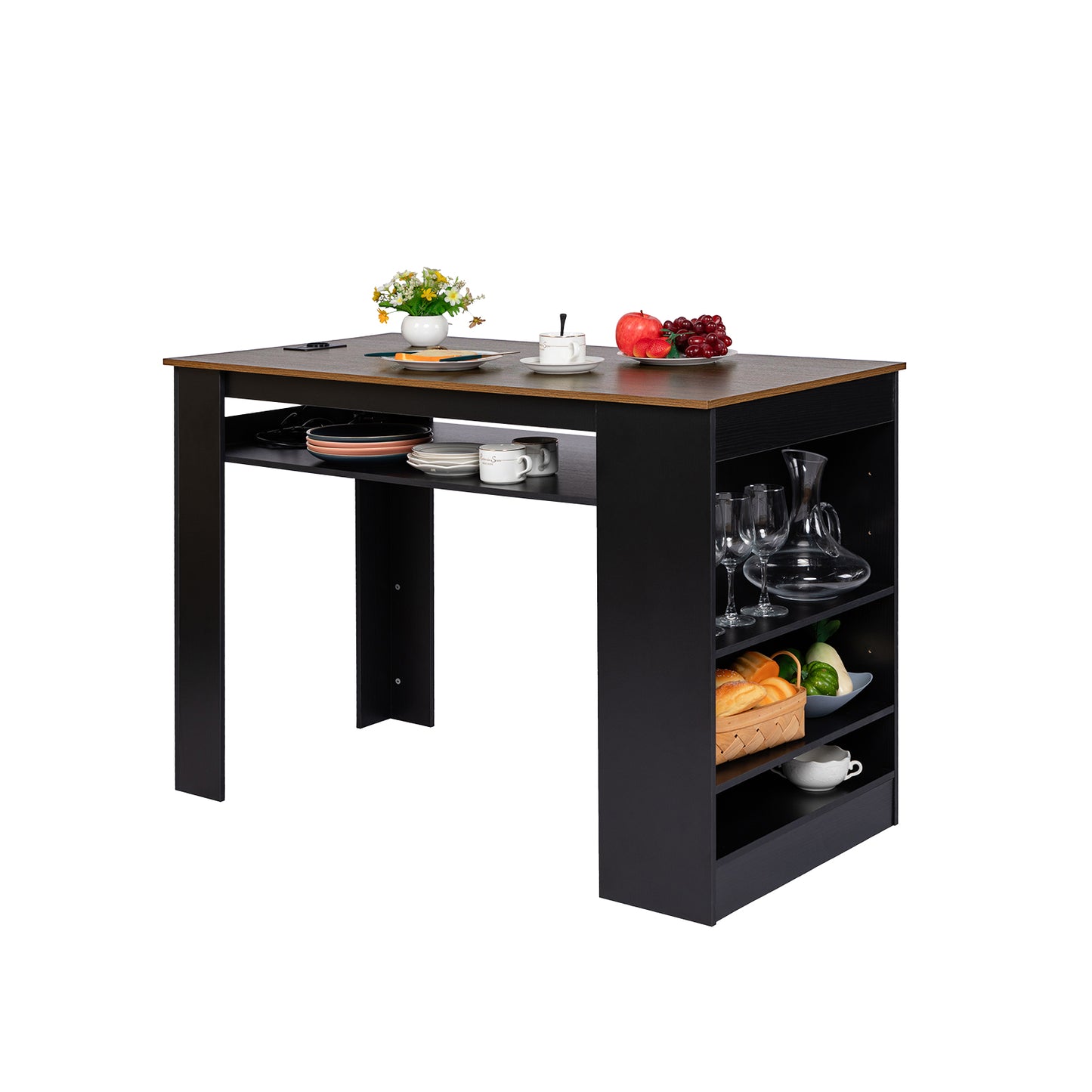 TURLEY Modern bartafel Bureautafel met vakken - Zwart/Wit