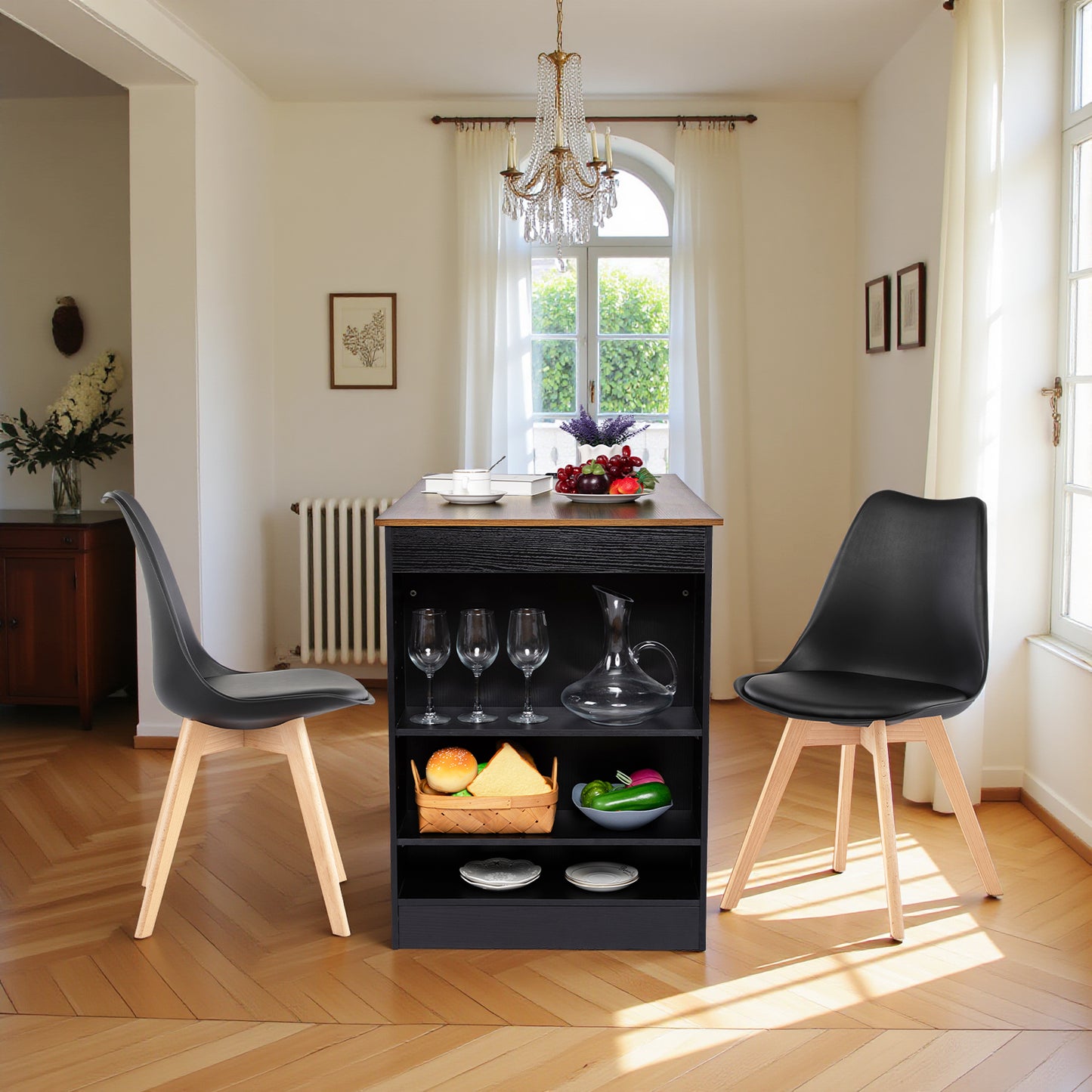 TURLEY Modern bartafel Bureautafel met vakken - Zwart/Wit