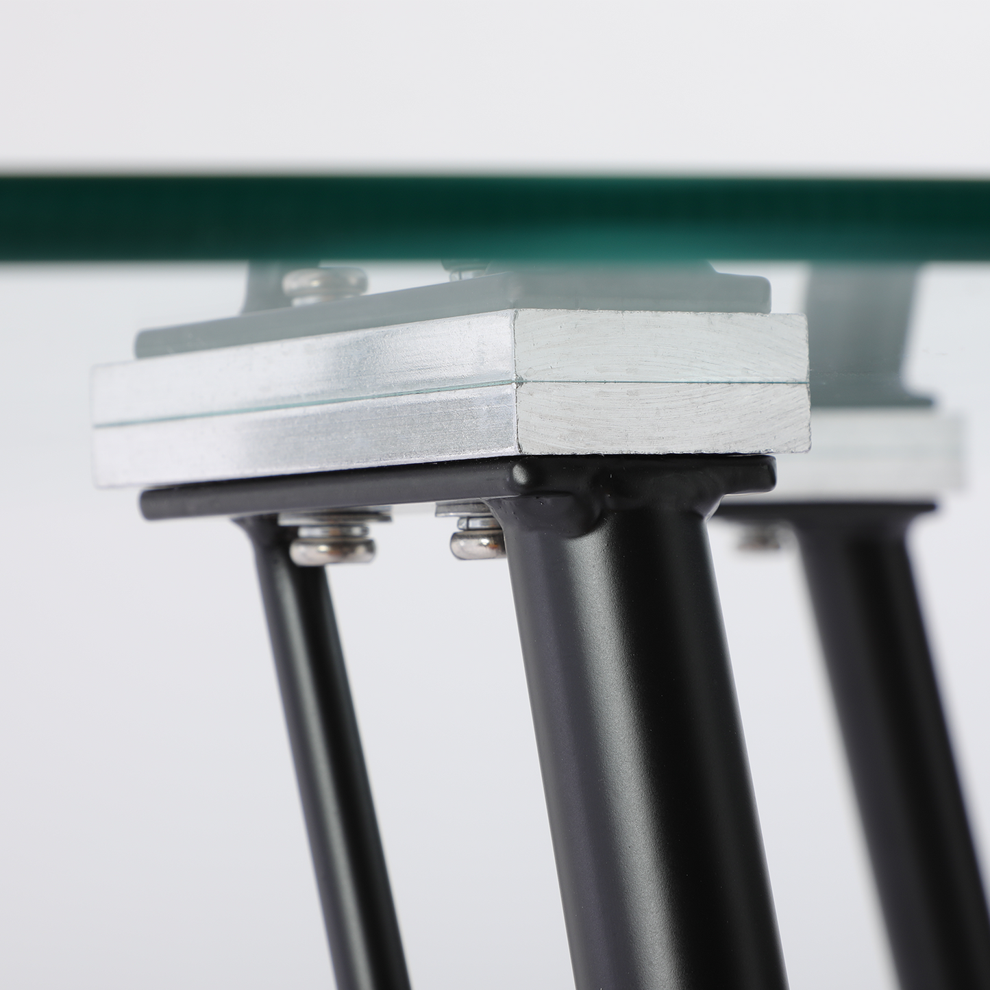 80 cm Ronde Tafel met Glasplaat en Zwarte IJzeren Haarspeldpoten – UDINEGL
