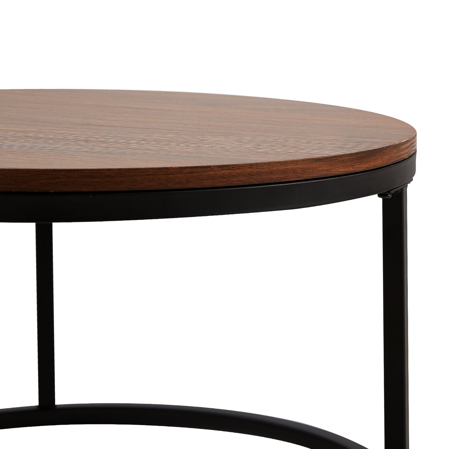 VARESE Nestbare salontafel Φ80*45cm/Φ60*35 - Bruin/MARMER Kleur