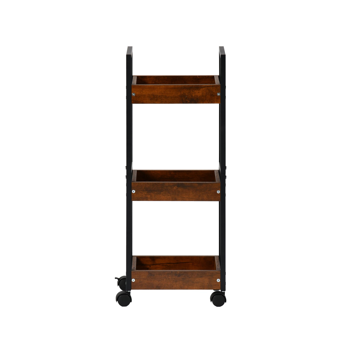 VERO Drie-Laags Opslagrek Make-up Opbergwagen - Fire/OAK Kleur
