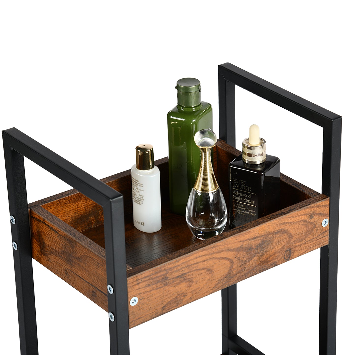 VERO Drie-Laags Opslagrek Make-up Opbergwagen - Fire/OAK Kleur