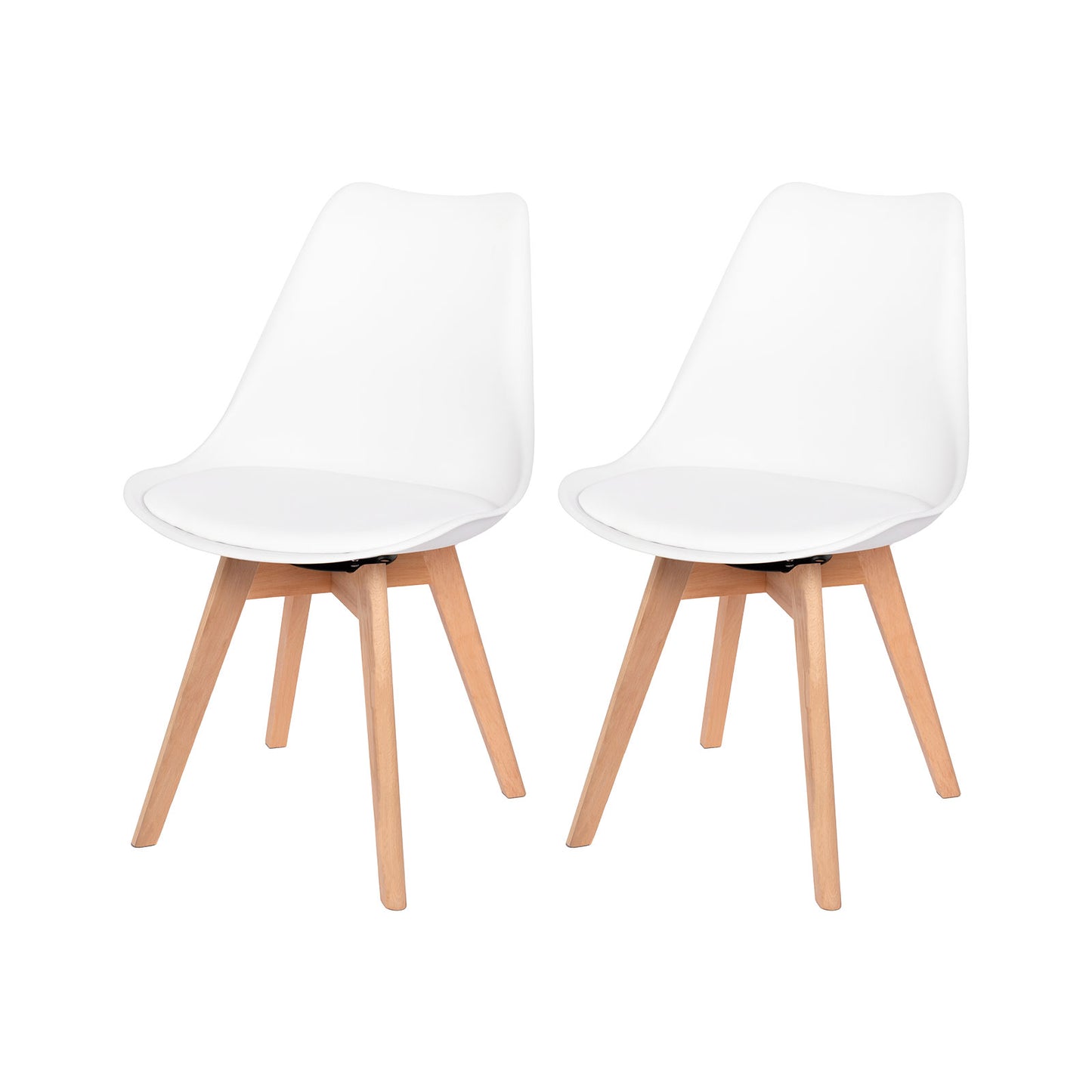 360° Armloze Draai Stoelen Set van 2/4 VINCO – Zwart/Wit/Grijs