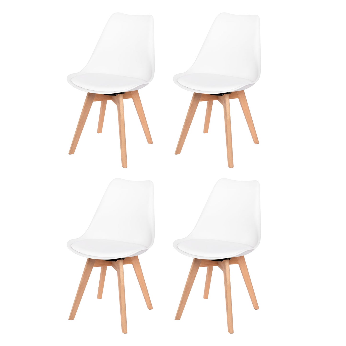 360° Armloze Draai Stoelen Set van 2/4 VINCO – Zwart/Wit/Grijs