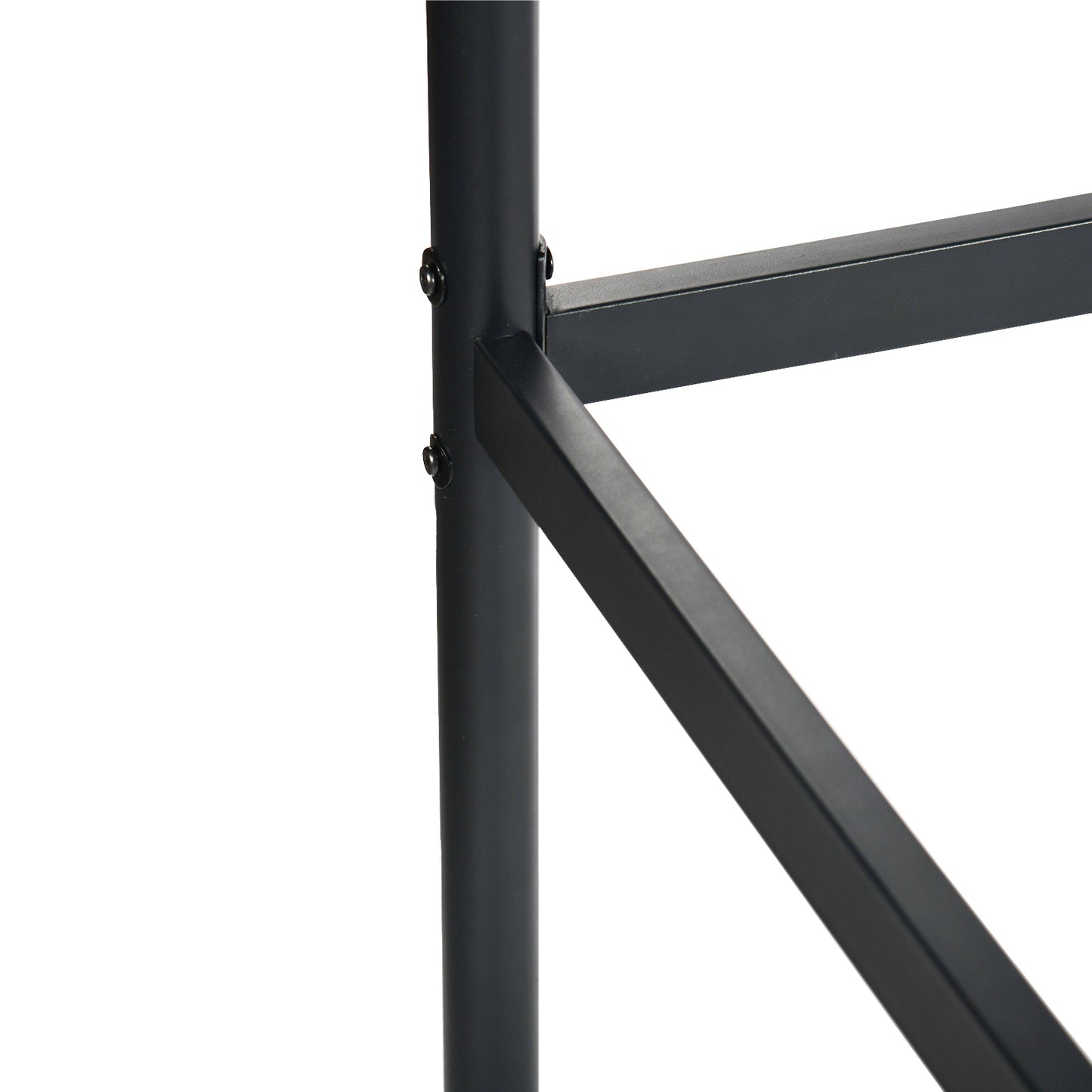 Loft Bed Frame van Metaal met Ingebouwde Ladder Zwart - WALDO