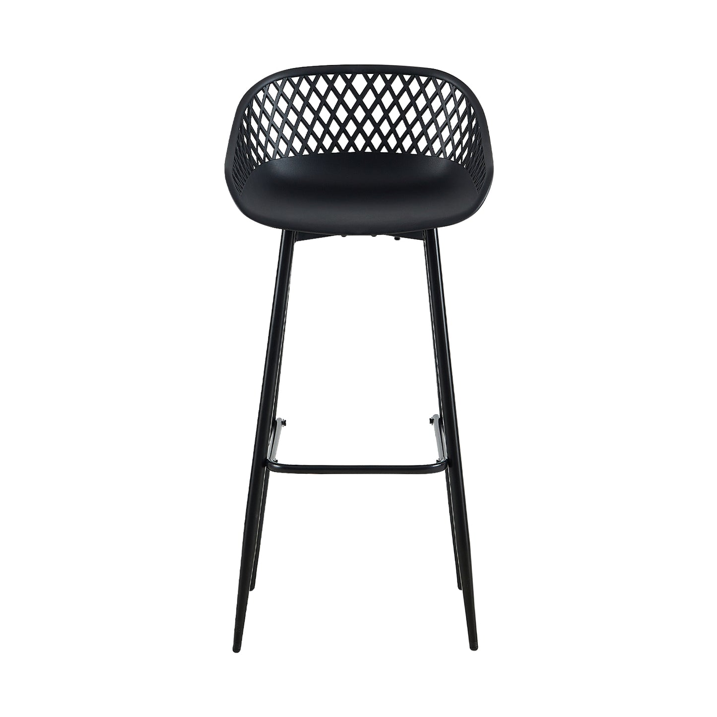 Moderne ijzeren barkruk in industriële stijl Ademende holle rugleuning Set van 4- Zwart/Wit