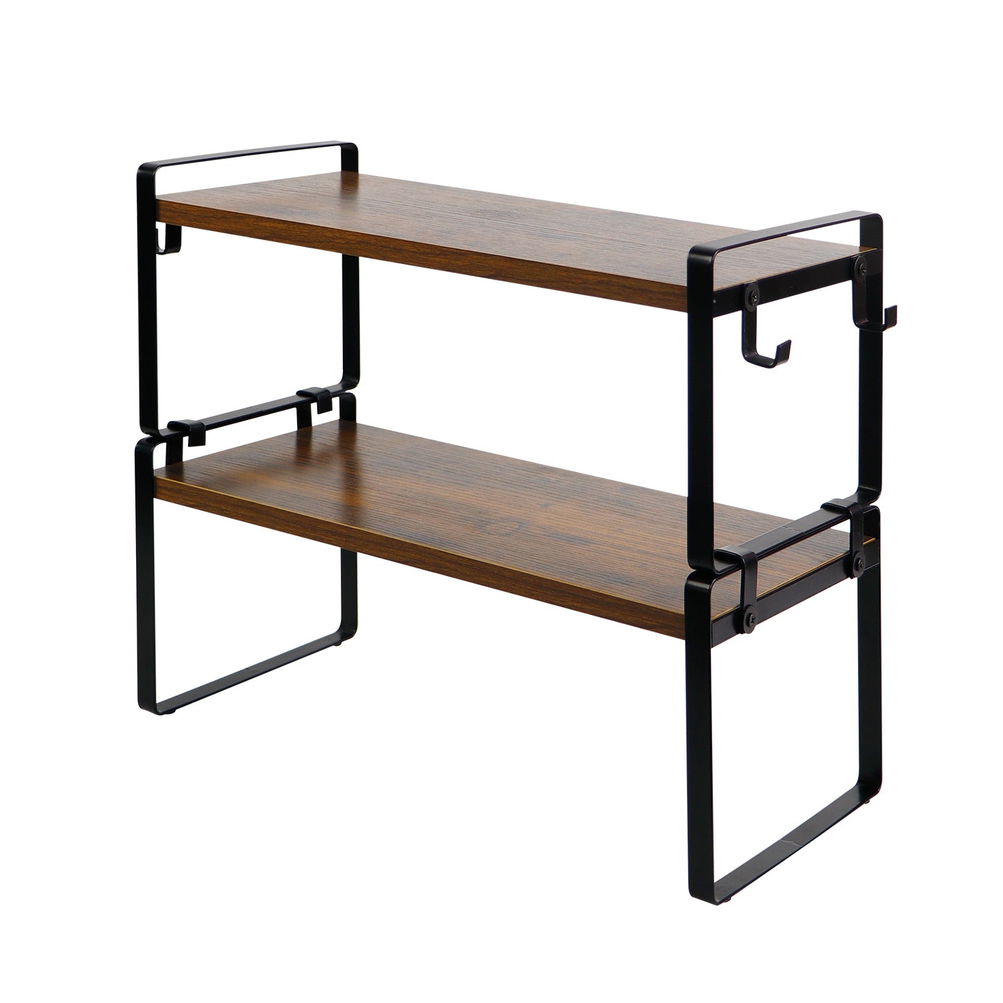 Stapelbare plank van 40 cm - Keuken-, badkamer- en woonkamerorganizerset van 2/4, WEEKI - Vuur/Hout/Wit