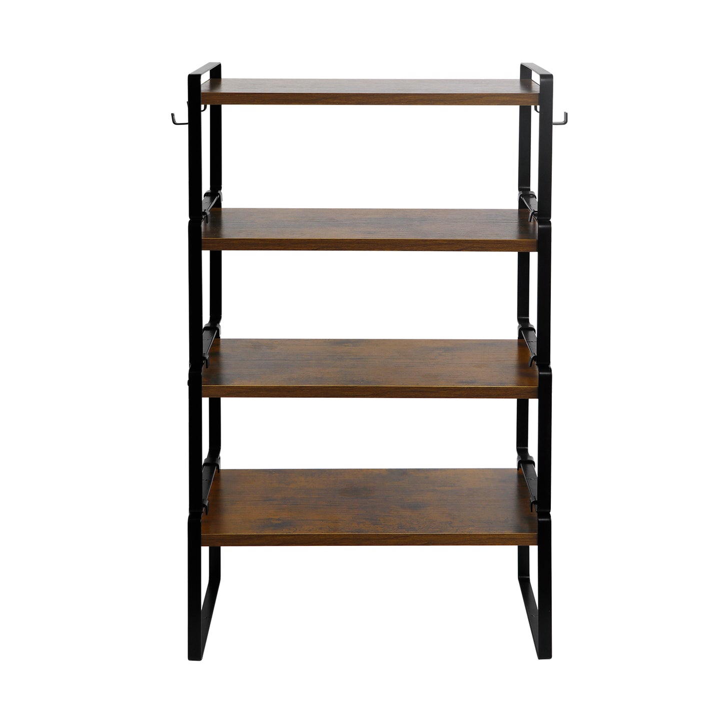 Stapelbare plank van 40 cm - Keuken-, badkamer- en woonkamerorganizerset van 2/4, WEEKI - Vuur/Hout/Wit