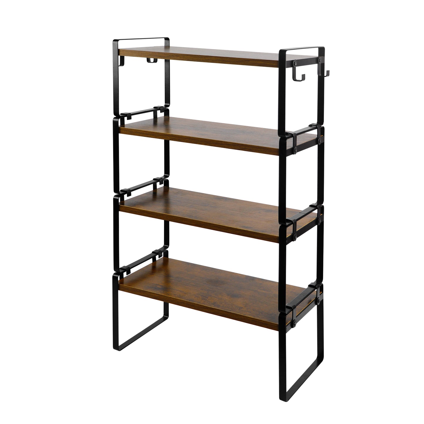 Stapelbare plank van 40 cm - Keuken-, badkamer- en woonkamerorganizerset van 2/4, WEEKI - Vuur/Hout/Wit