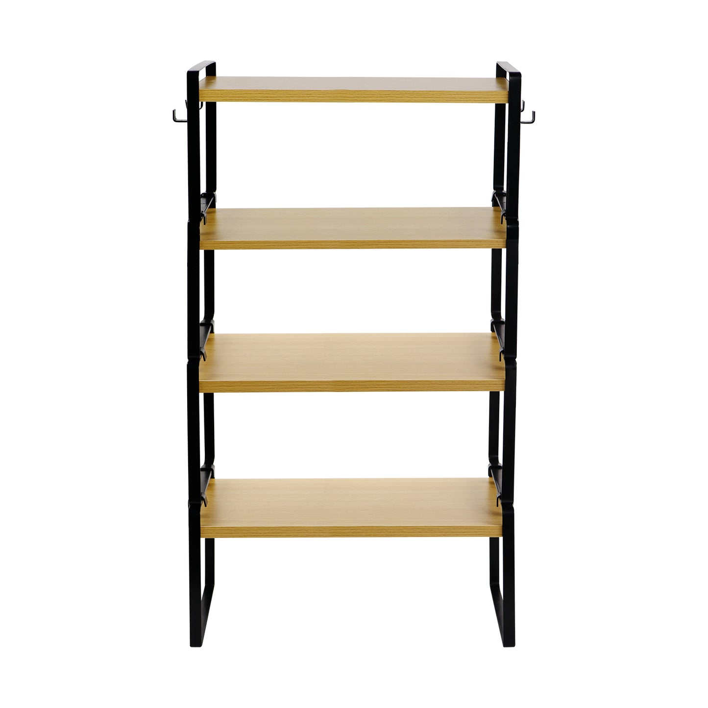 Stapelbare plank van 40 cm - Keuken-, badkamer- en woonkamerorganizerset van 2/4, WEEKI - Vuur/Hout/Wit
