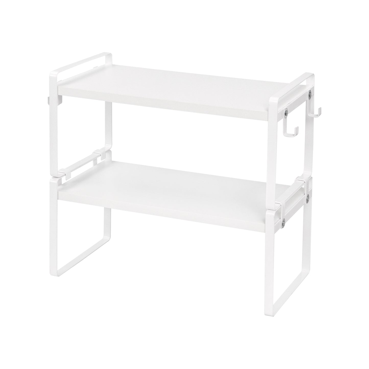 Stapelbare plank van 40 cm - Keuken-, badkamer- en woonkamerorganizerset van 2/4, WEEKI - Vuur/Hout/Wit