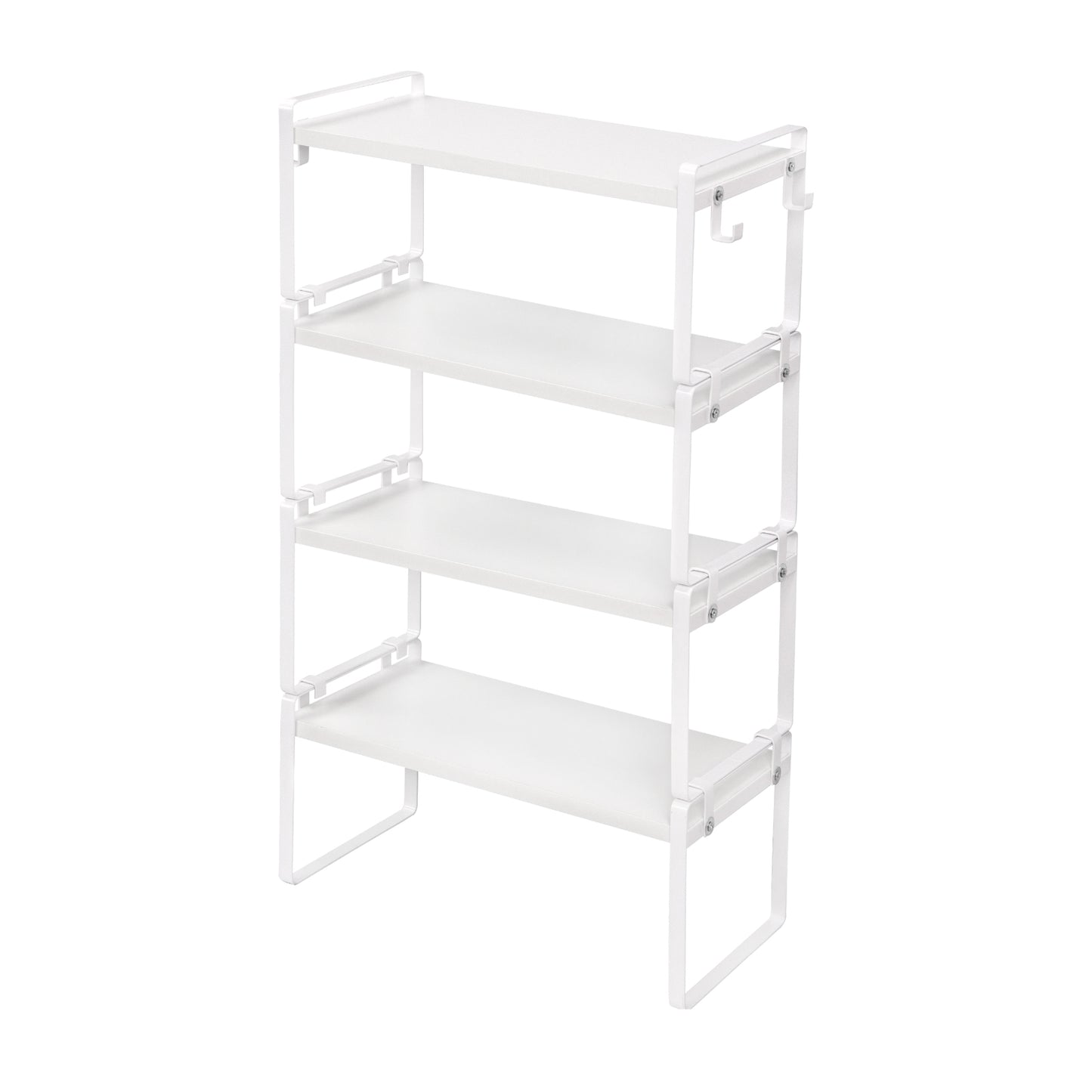 Stapelbare plank van 40 cm - Keuken-, badkamer- en woonkamerorganizerset van 2/4, WEEKI - Vuur/Hout/Wit