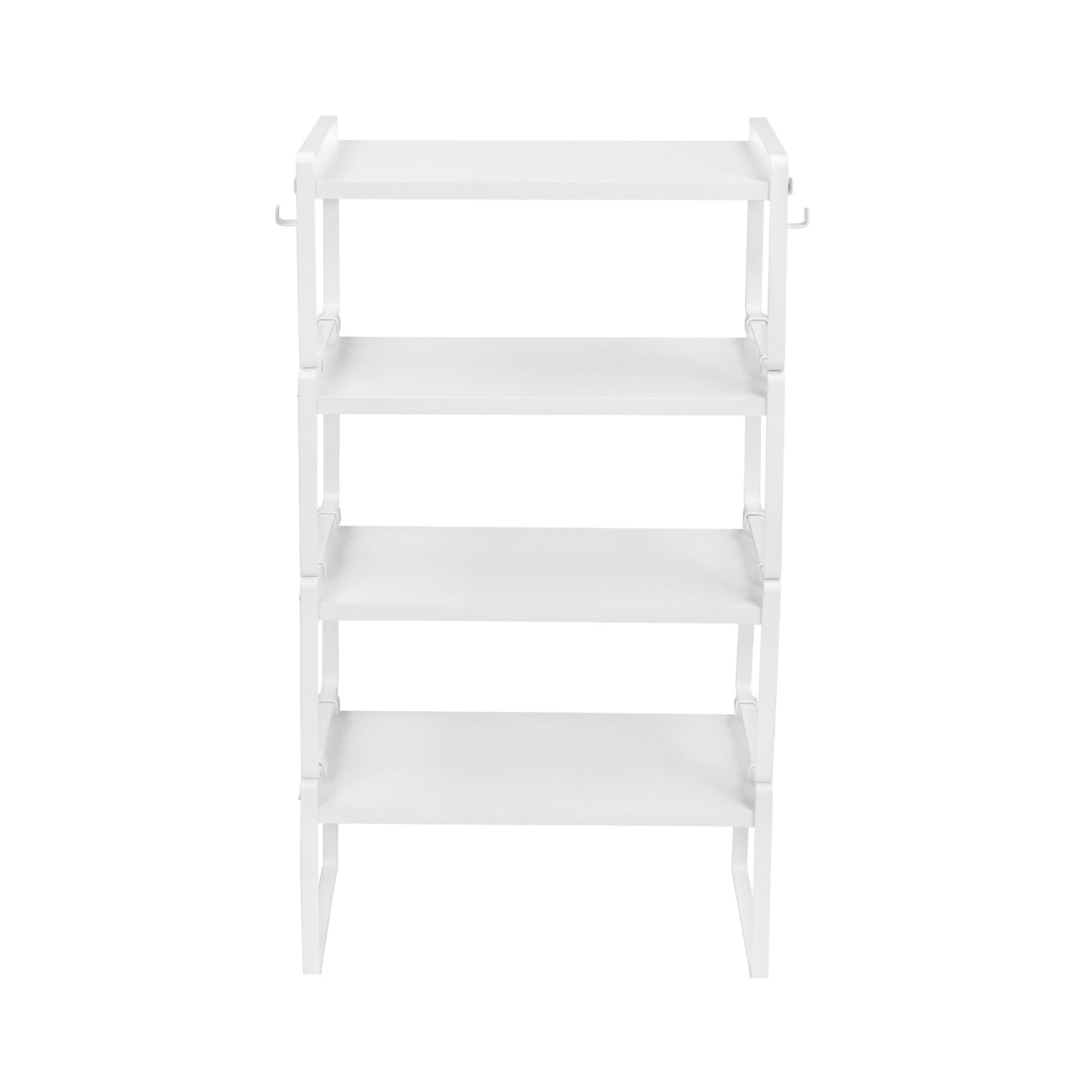 Stapelbare plank van 40 cm - Keuken-, badkamer- en woonkamerorganizerset van 2/4, WEEKI - Vuur/Hout/Wit