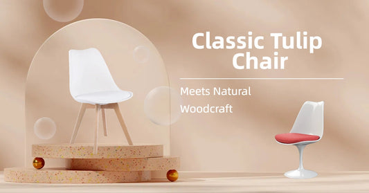 Klassieke Tulpenstoel Ontmoet met Natuurhoutbewerking