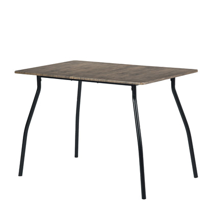 REEDER Modulaire Tafel en 4 Stoelen Set - Eik/Zwart