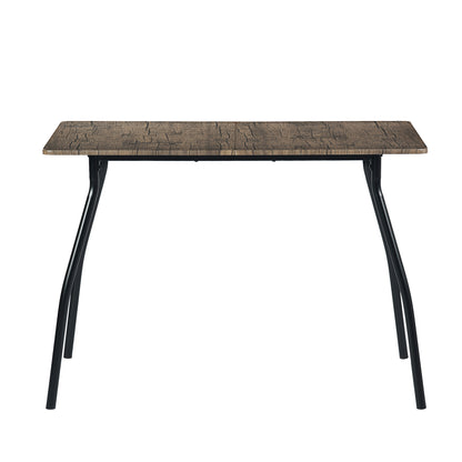 REEDER Modulaire Tafel en 4 Stoelen Set - Eik/Zwart