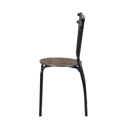 REEDER Modulaire Tafel en 4 Stoelen Set - Eik/Zwart