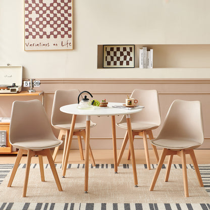 Stoelen Eetkamer Met Beuken Poten Set van 2/4-Licht Khaki - TULIP