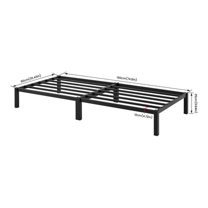 ALMA Eenpersoonsbedframe van metaal, set van 2 - zwart
