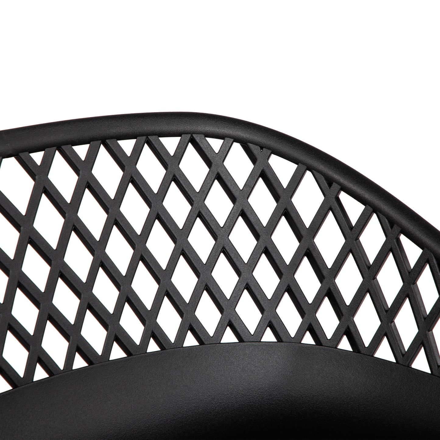 Moderne barkrukken van smeedijzer, 87 cm hoog, met opengewerkte rugleuningen, set van 4 - Zwart/Wit