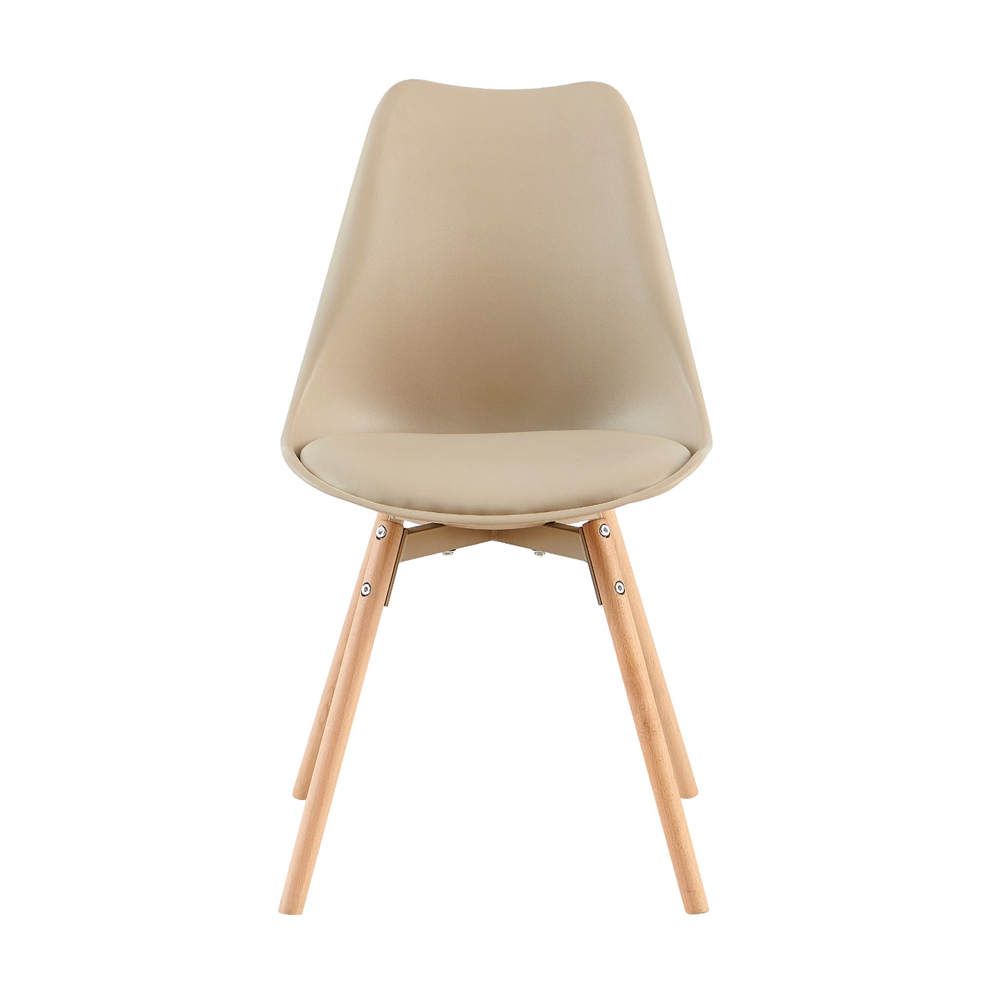 OATS Set van 4 Eetkamerstoelen, Gevoerde Stoelen, Khaki/Licht kaki