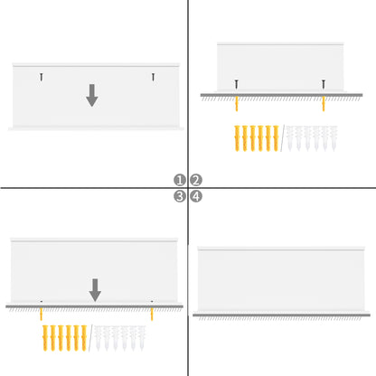Floating Planken Wandbeugels Set van 6, Verschillende Lengtes - Wit