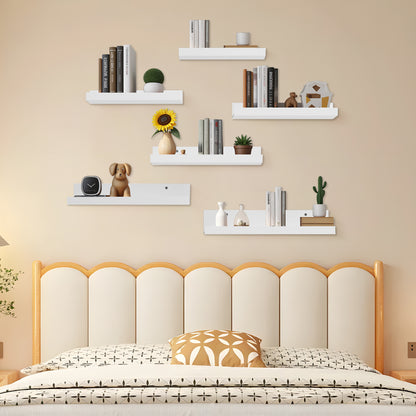 Floating Planken Wandbeugels Set van 6, Verschillende Lengtes - Wit