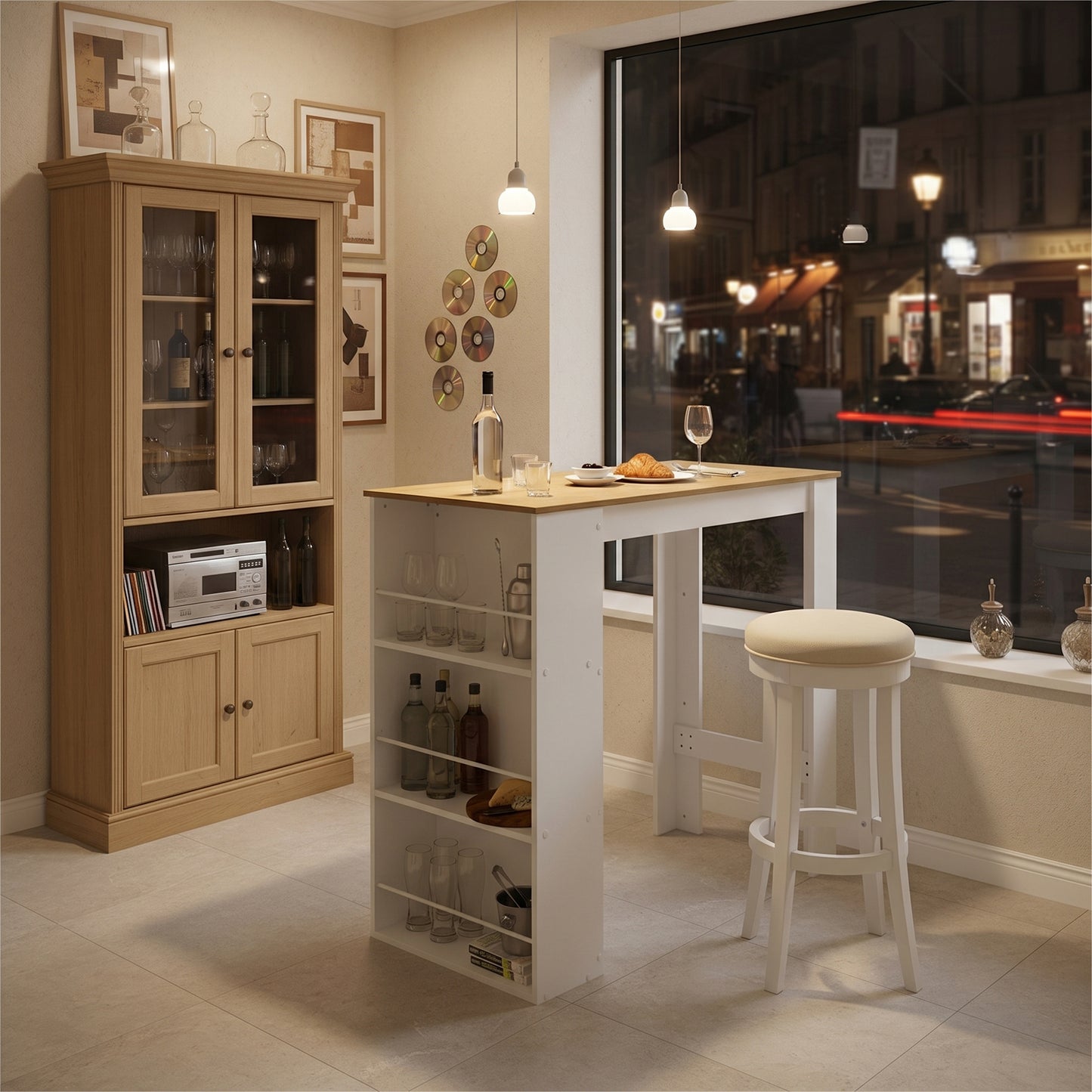 Keuken- en bartafel met 3 planken – Hoge tafel