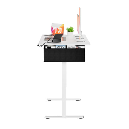 Elektrisch in hoogte verstelbaar bureau 160 x 75 cm, wit- DUMONT