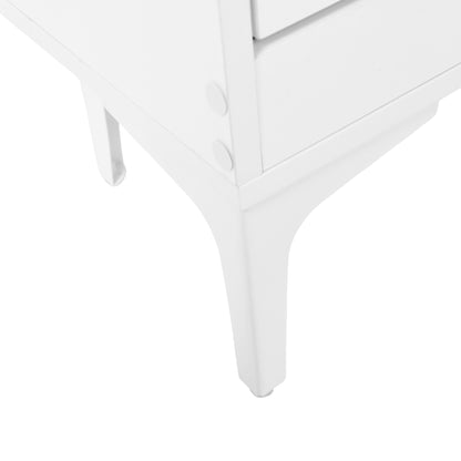 DURHAM Schoenenkast met 4 kleppen, schoenenrek 105x23x103 cm - Wit MDF